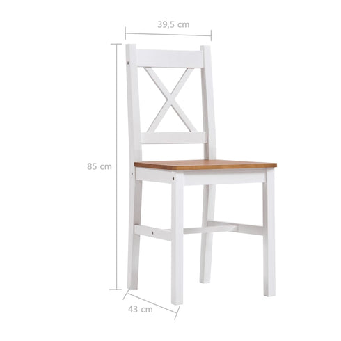 Maison Madeleine -  9 Piece Dining Set Pinewood White and Brown